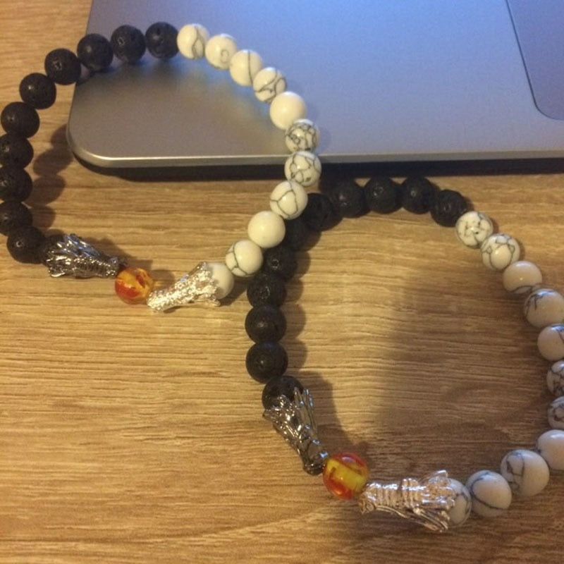 Fashion Volcanic Stone Dragon Bracelet