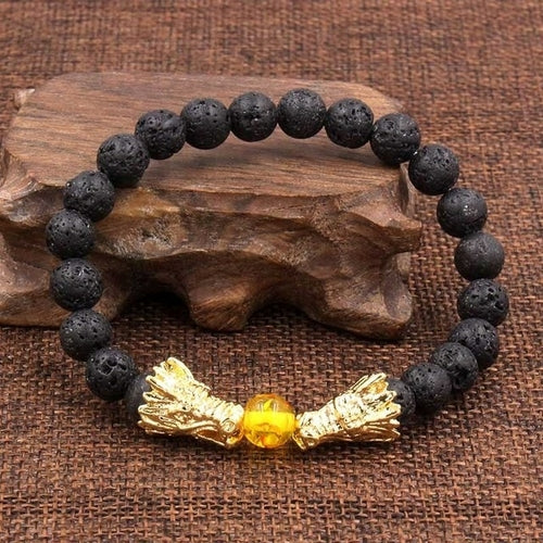 Fashion Volcanic Stone Dragon Bracelet