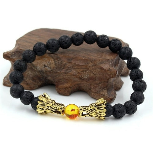 Fashion Volcanic Stone Dragon Bracelet