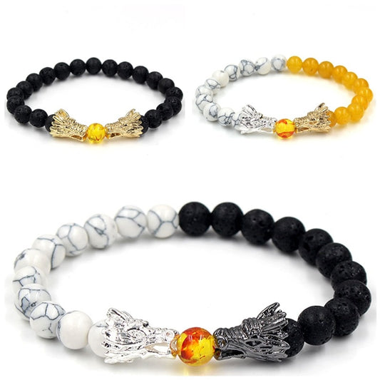 Fashion Volcanic Stone Dragon Bracelet