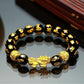 Feng Shui Obsidian Stone Beads Bracelet Men Women Unisex Wristband