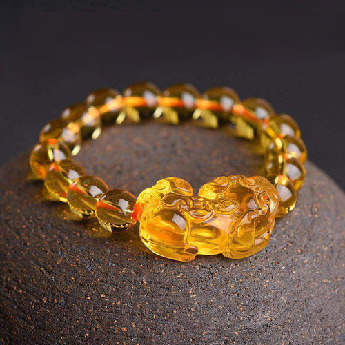 Feng Shui Obsidian Stone Beads Bracelet Men Women Unisex Wristband