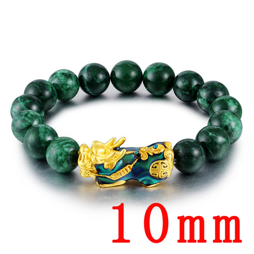 Feng Shui Obsidian Stone Beads Bracelet Men Women Unisex Wristband