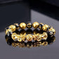 Feng Shui Obsidian Stone Beads Bracelet Men Women Unisex Wristband