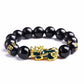 Feng Shui Obsidian Stone Beads Bracelet Men Women Unisex Wristband