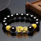 Feng Shui Obsidian Stone Beads Bracelet Men Women Unisex Wristband