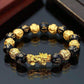 Feng Shui Obsidian Stone Beads Bracelet Men Women Unisex Wristband