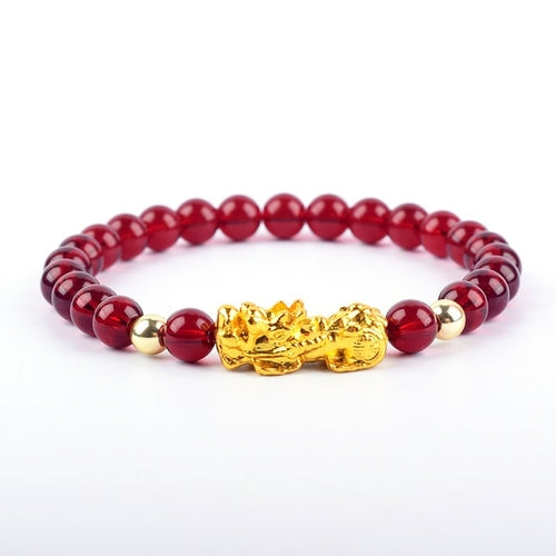 Feng Shui Obsidian Stone Beads Brave Troops Bracelet Men Women Unisex