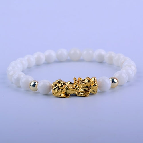 Feng Shui Obsidian Stone Beads Brave Troops Bracelet Men Women Unisex