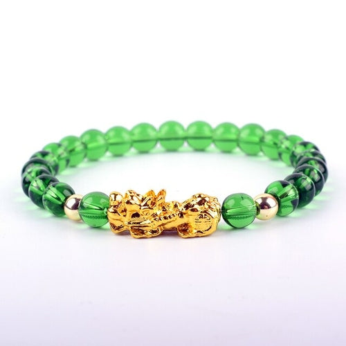 Feng Shui Obsidian Stone Beads Brave Troops Bracelet Men Women Unisex