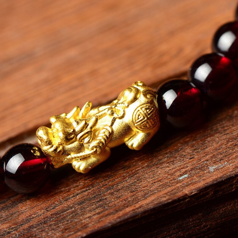 Feng Shui Obsidian Stone Beads Brave Troops Bracelet Men Women Unisex