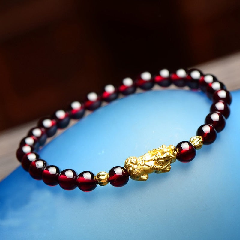 Feng Shui Obsidian Stone Beads Brave Troops Bracelet Men Women Unisex