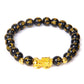 Feng Shui Stone Beads Bracelet Pink Cat Eye Bead Bracelets Pixiu