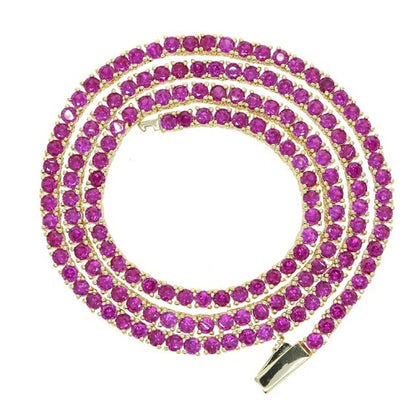 3MM TENNIS CHAIN PinkRuby by TRENDY