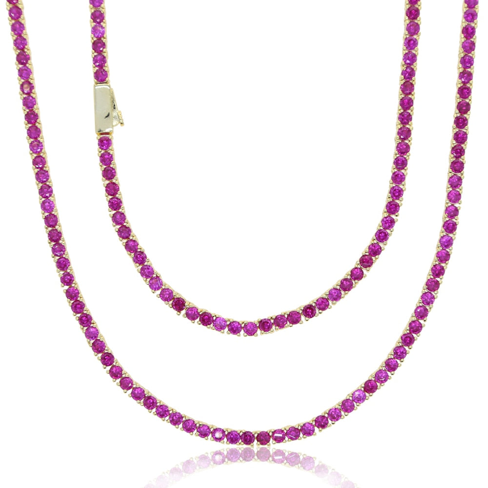 3MM TENNIS CHAIN PinkRuby by TRENDY
