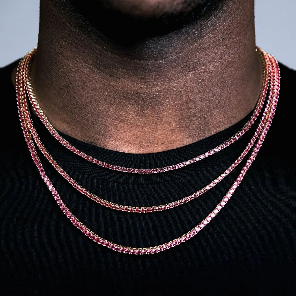 3MM TENNIS CHAIN PinkRuby by TRENDY