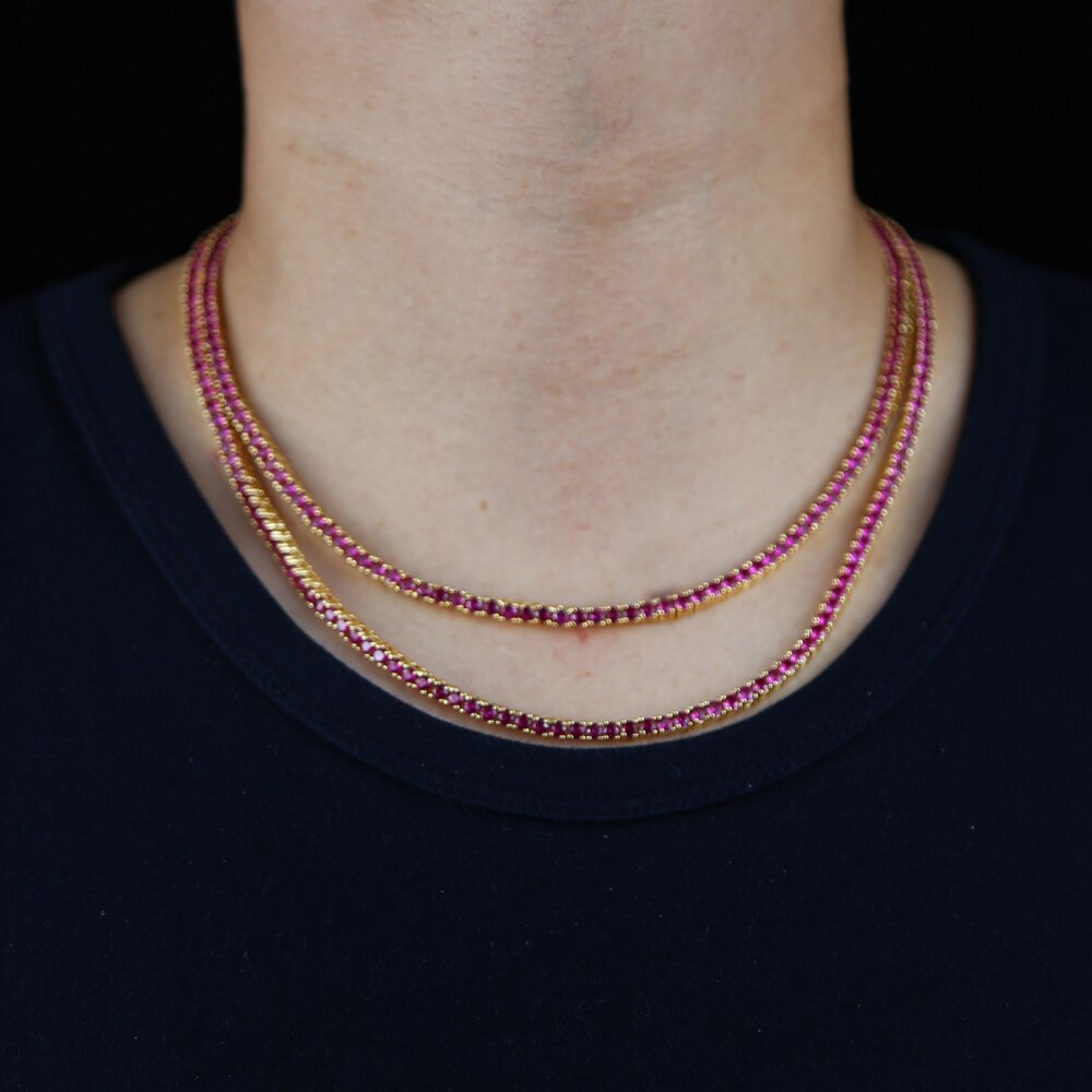 3MM TENNIS CHAIN PinkRuby by TRENDY