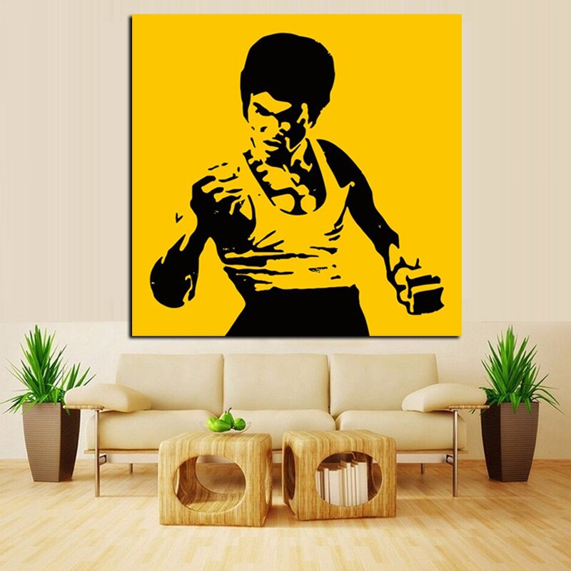 Hd Print Pop Art Famous Bruce Lee Oil Painting On Canvas Art Kungfu