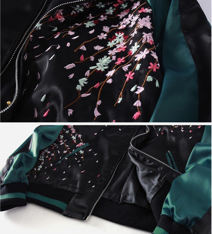 Harajuku Yokosuka Carp Embroidered Jacket Unisex Loose Baseball Coat