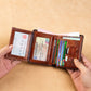 High Quality Genuine Leather Men Wallets Vintage Viking Dragon Symbol