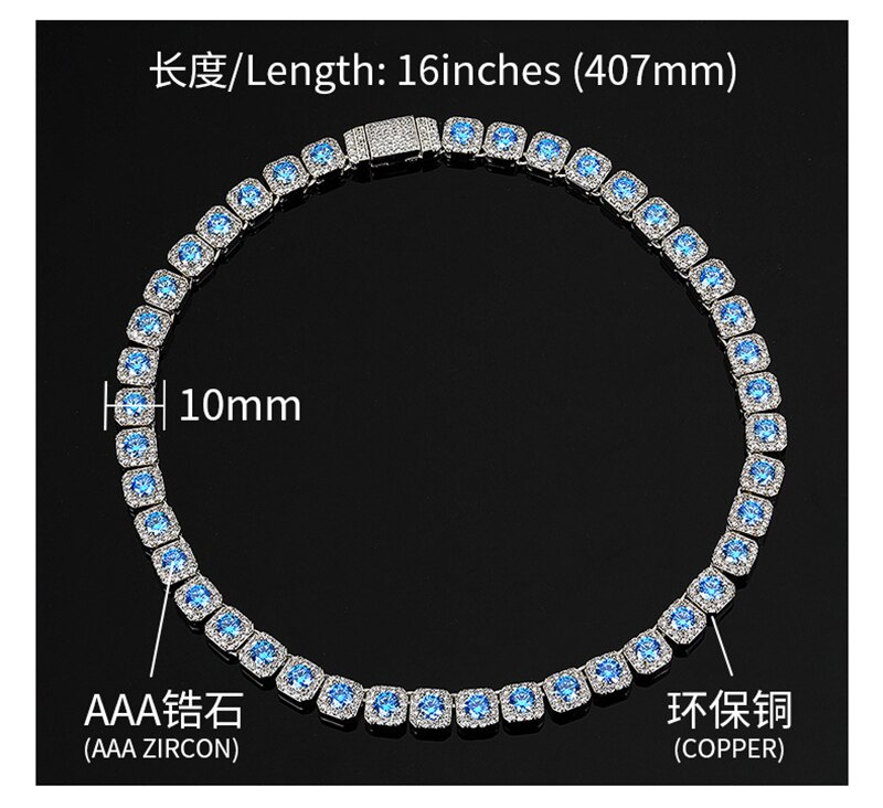 10MM PAVED TENNIS CHAIN AAA CZ