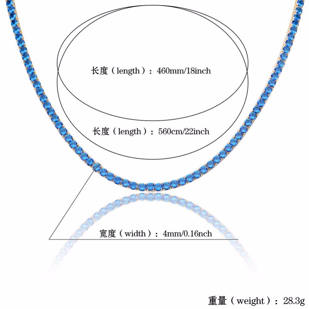 4MM TENNIS CHAIN copper  A CZ