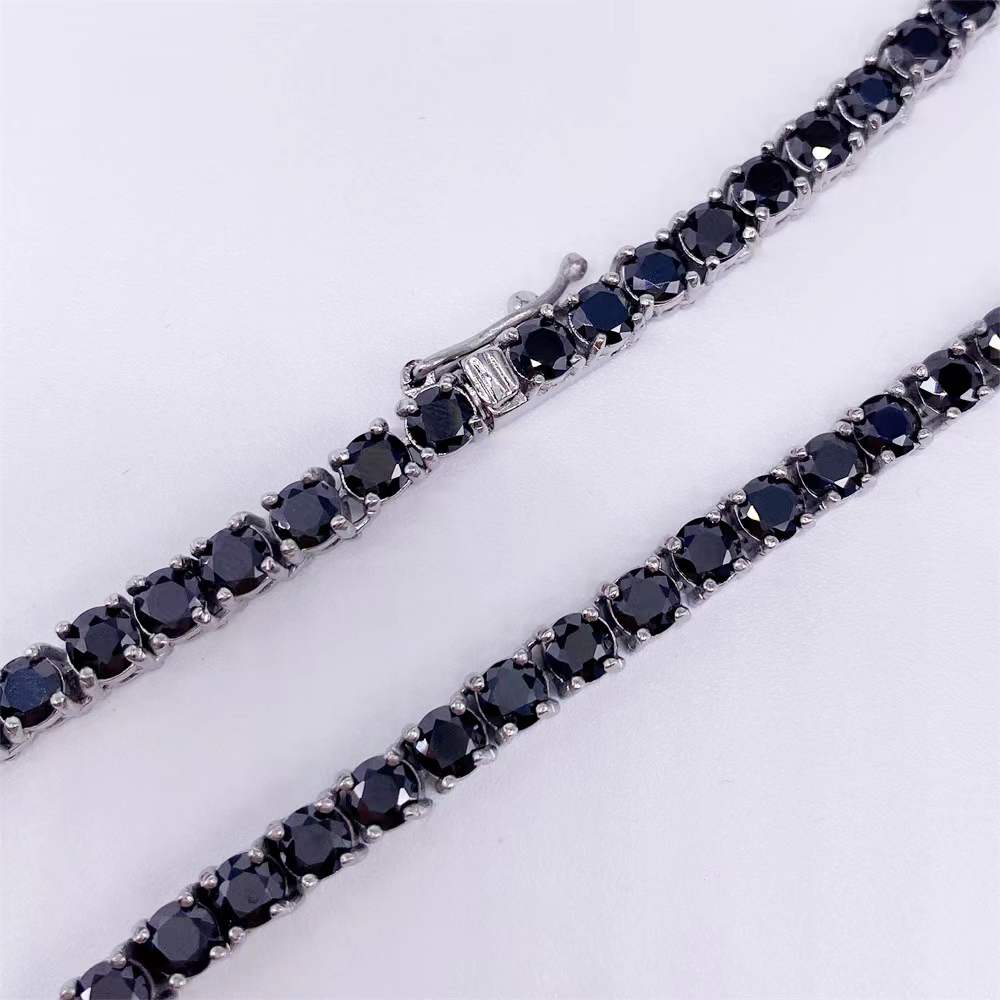 6MM TENNIS CHAIN Black Stones CZ