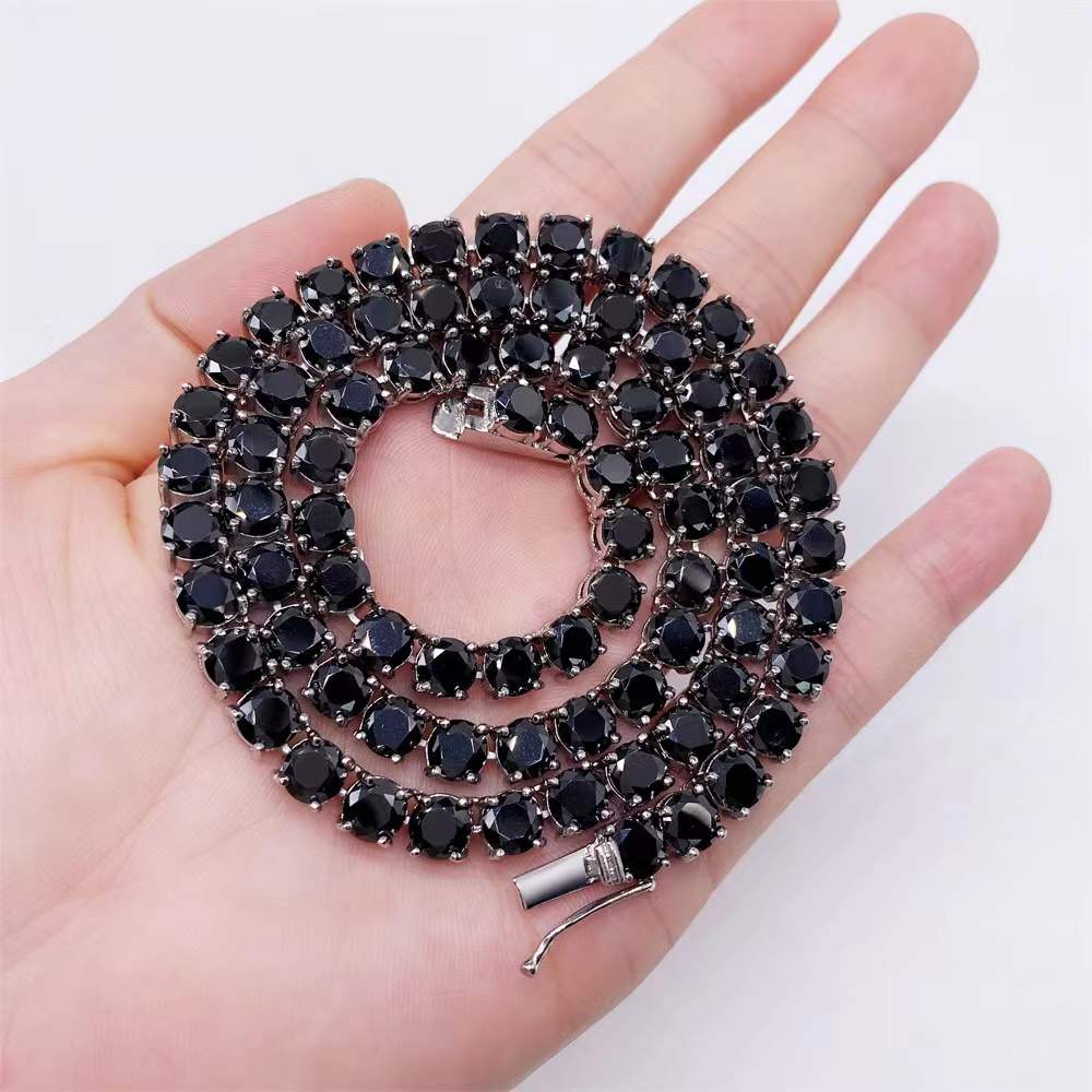 6MM TENNIS CHAIN Black Stones CZ