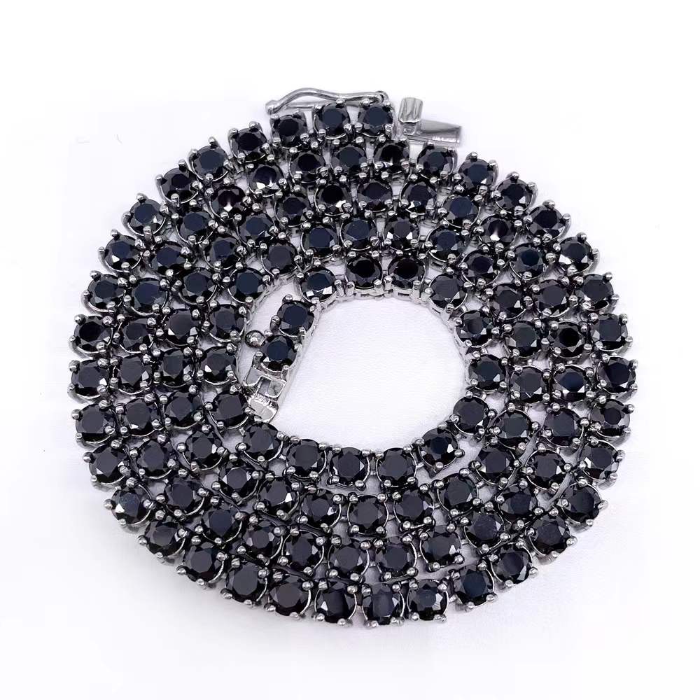 6MM TENNIS CHAIN Black Stones CZ