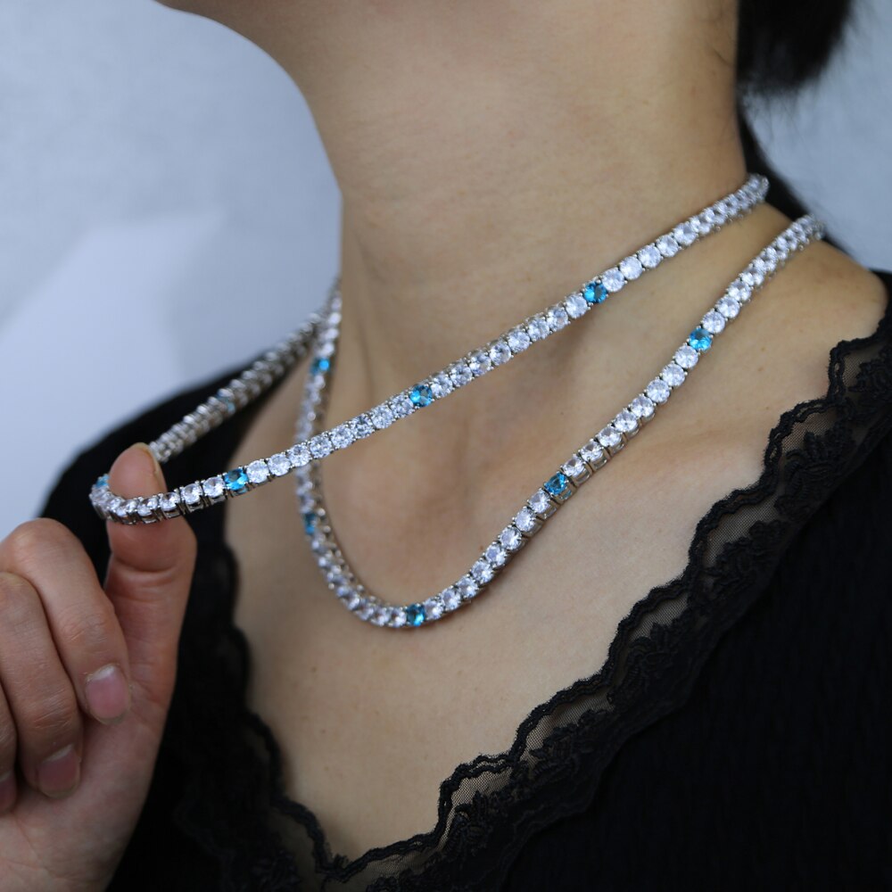 5MM TENNIS CHAIN Two Tone AAA CZ by FIRSTSIGHT
