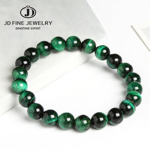 Jd High Quality Blue Tiger Eye Buddha Bracelets Natural Stone Round