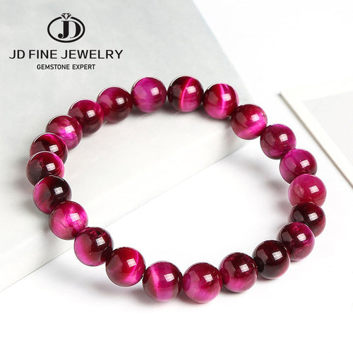 Jd High Quality Blue Tiger Eye Buddha Bracelets Natural Stone Round