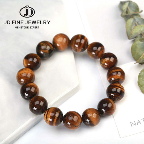 Jd High Quality Blue Tiger Eye Buddha Bracelets Natural Stone Round