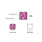 JewelryPalace Square 1.6ct Created Pink Sapphire 925 Sterling Silver
