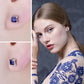JewelryPalace Square Princess Cut Blue Created Sapphire 925 Sterling