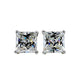 Lesf Halo Earring For Women 925 Sterling Silver 4 Prongs Princess Cut