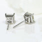 Lesf Halo Earring For Women 925 Sterling Silver 4 Prongs Princess Cut