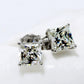 Lesf Halo Earring For Women 925 Sterling Silver 4 Prongs Princess Cut