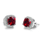 Luxury Female Crystal Purple Stone Earrings Fashion Rose Gold Zircon