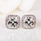 Luxury Female Crystal Purple Stone Earrings Fashion Rose Gold Zircon