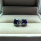 Luxury Female Crystal Purple Stone Earrings Fashion Rose Gold Zircon