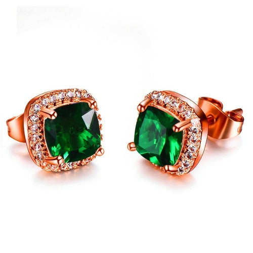 Luxury Female Crystal Zircon Stone Earrings Fashion Silver Color