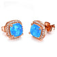 Luxury Female Crystal Zircon Stone Earrings Fashion Silver Color