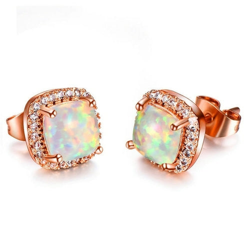 Luxury Female Crystal Zircon Stone Earrings Fashion Silver Color