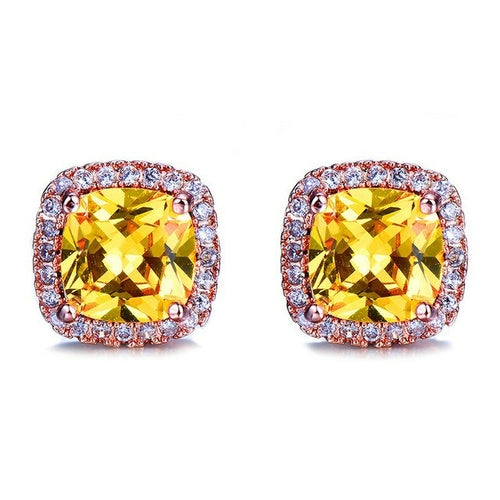 Luxury Female Crystal Zircon Stone Earrings Fashion Silver Color