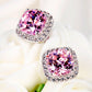 Luxury Female Crystal Zircon Stone Earrings Fashion Silver Color