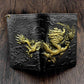 Mens 3D Dragon Vintage Luxury Leather Wallet ID Card Holder Purse w/