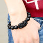Natural Black Obsidian Matte PiXiu Beaded Charm Bracelet Brave Troops