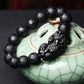 Natural Black Obsidian Matte PiXiu Beaded Charm Bracelet Brave Troops