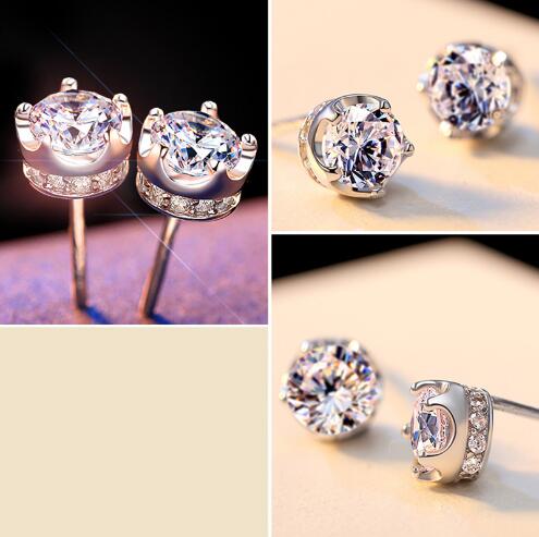 Natural Purple Amethyst Stud Earrings For Women Real 925 Sterling